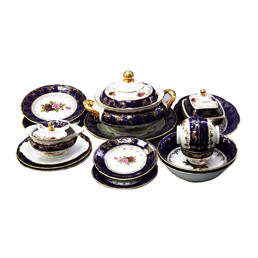 Bộ đồ ăn sứ xanh dương