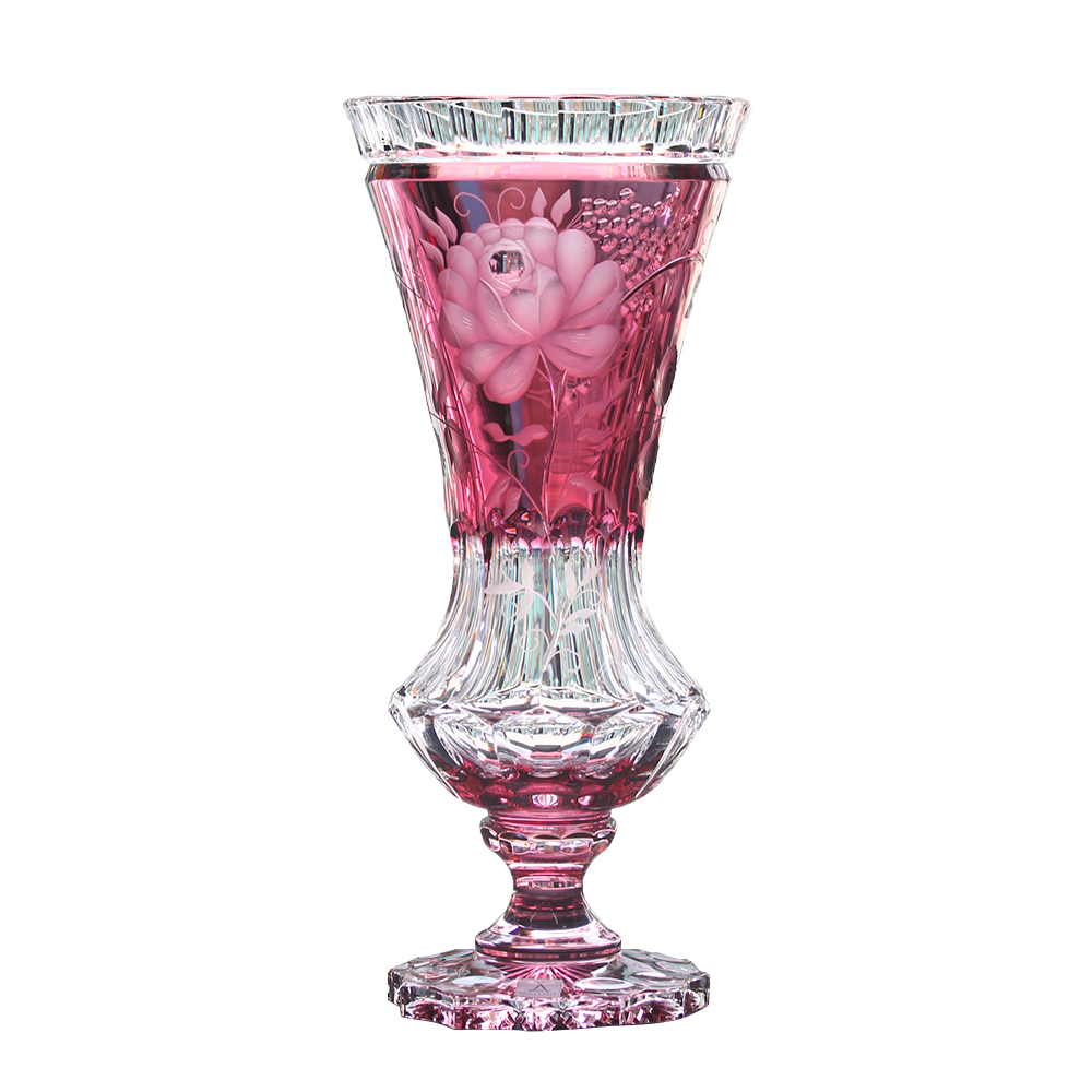 Bình hoa pha lê Prime Rose màu hồng 42cm