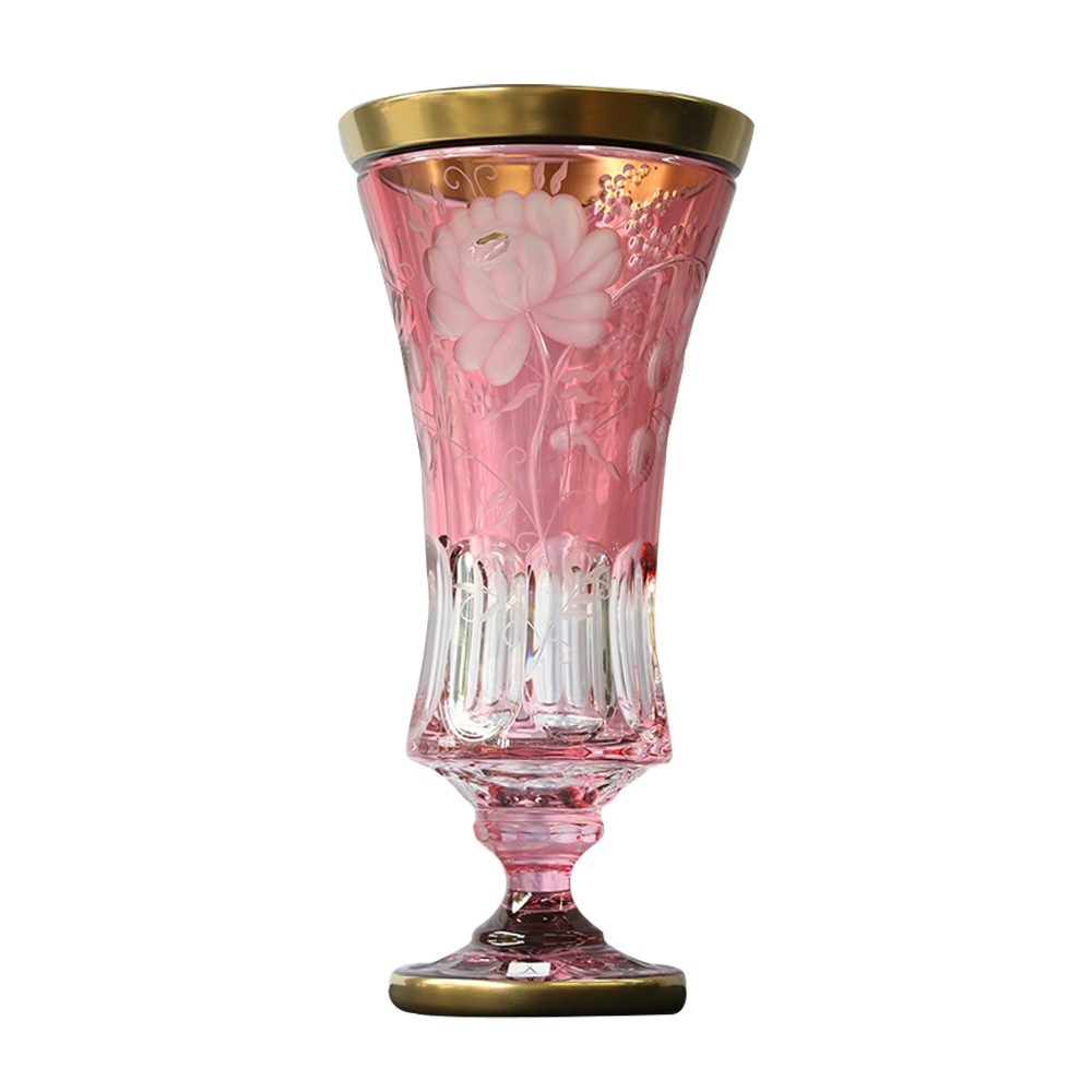 Bình hoa pha lê Prime Rose Gold màu hồng 43cm
