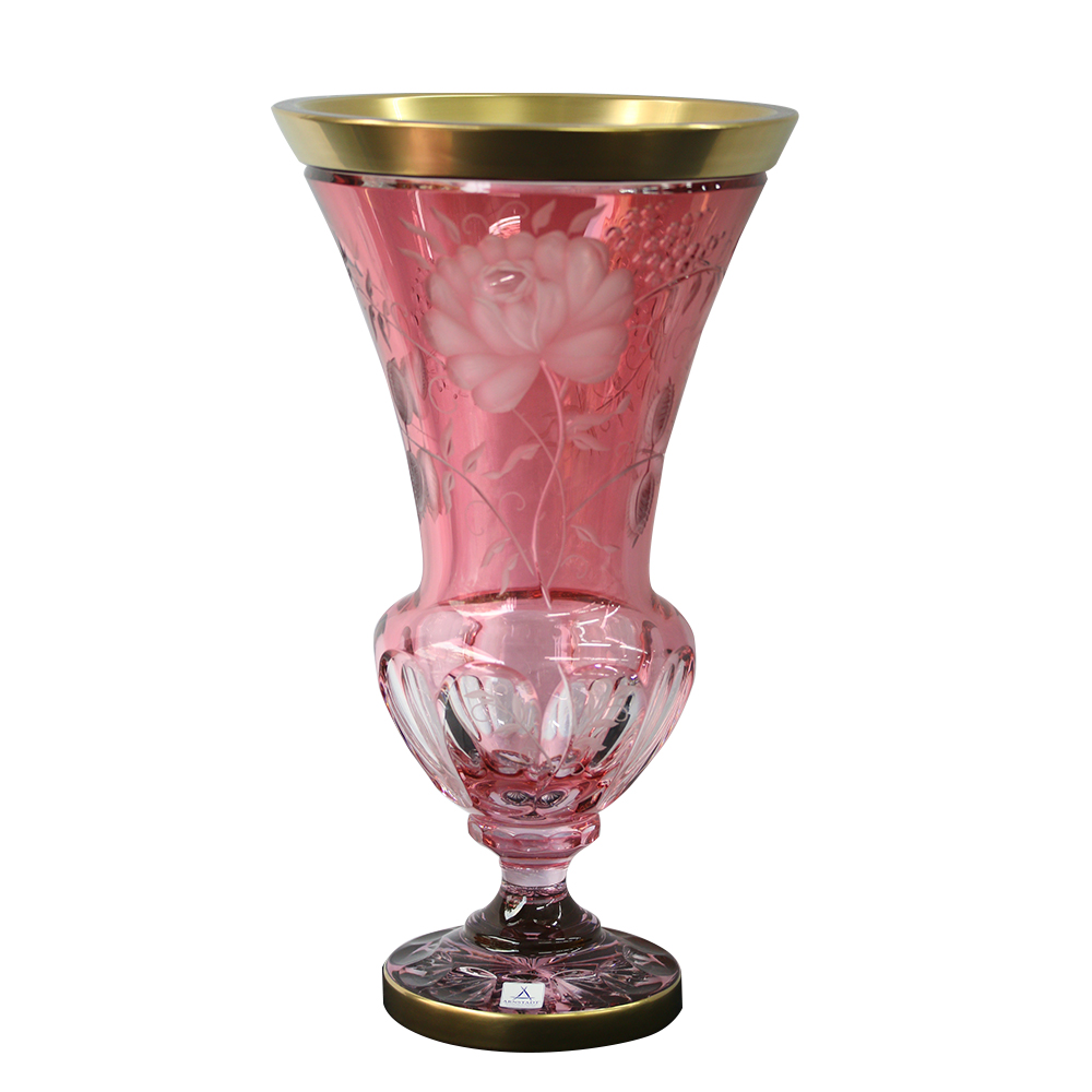 Bình hoa pha lê Prime Rose Gold màu hồng 44cm